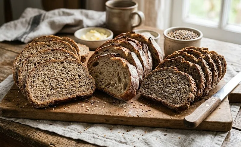 Bánh mì nguyên cám chứa hàm lượng chất xơ dồi dào, là lựa chọn thay thế lành mạnh.